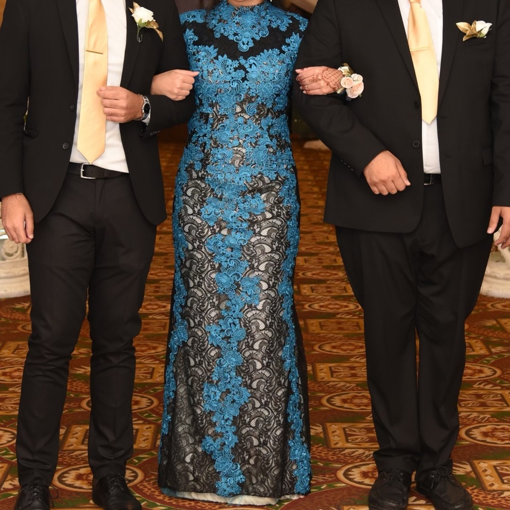 Black and blue dress